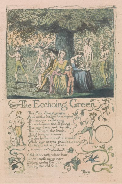 Songs of Innocence and of Experience, Plate 8, The Ecchoing Green (Bentley 6) by William Blake